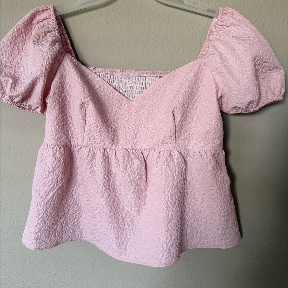 Pink Textured Women's Top